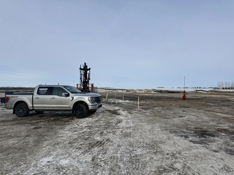 Primrose Ground Control truck on jobsite Primrose Ground Control truck on jobsite
